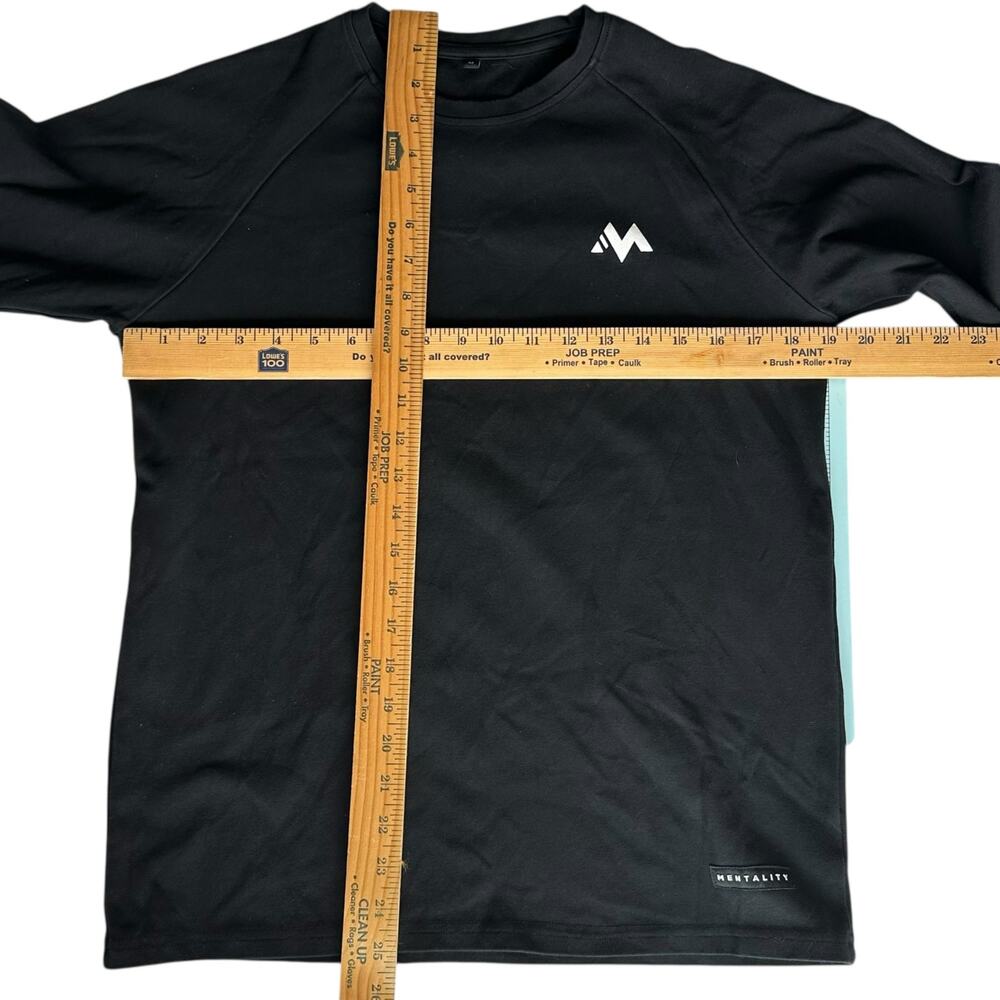 Mens Shirt Size Medium Black Stretch Thick Long Sleeve Workout Hike Gym Outdoor - Picture 2 of 7